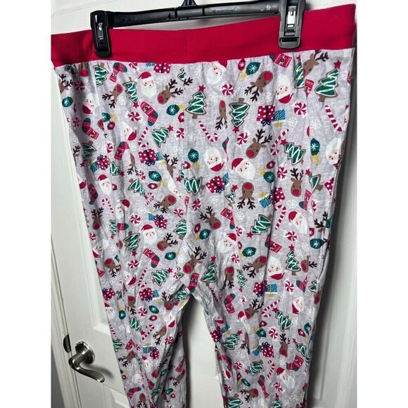 Cuddl Duds Women's Christmas Pajamas Long Sleeve Pant Set Size XL Red Gray - Picture 11 of 12